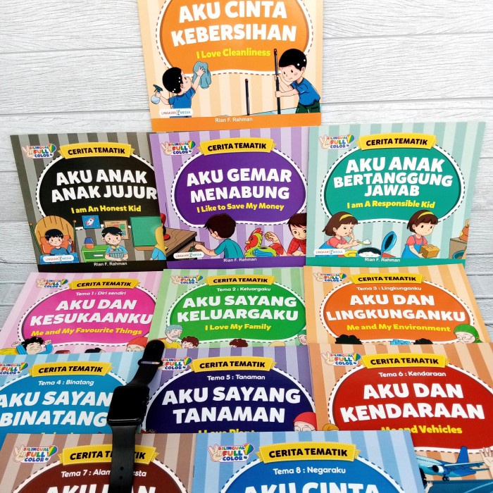 

Baru!! Buku cerita anak seri lengkap tematik 12buku gratis jam tangan led