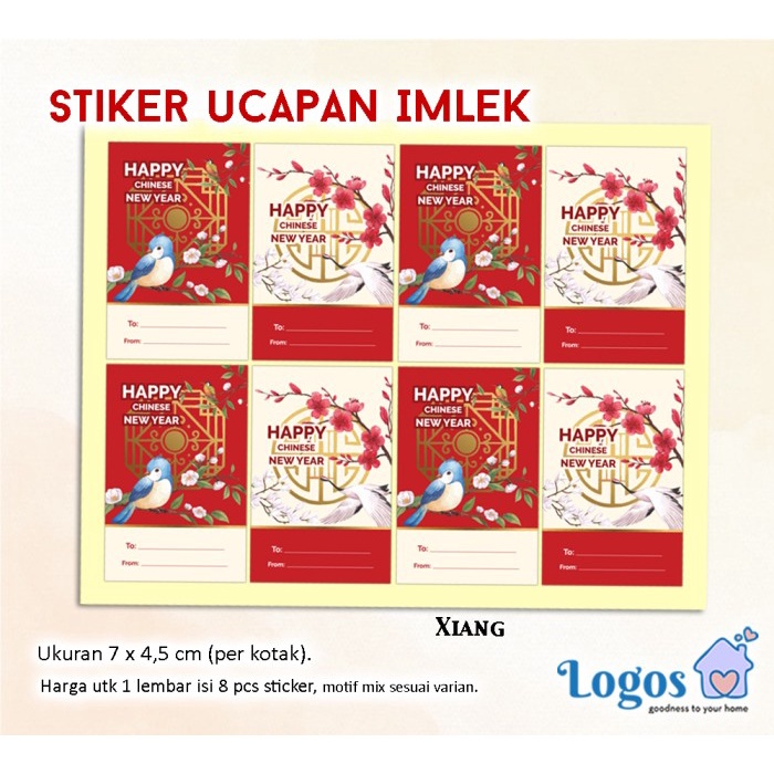 

TERLARIS Sticker Ucapan Imlek Happy chinese new year stiker hampers packaging