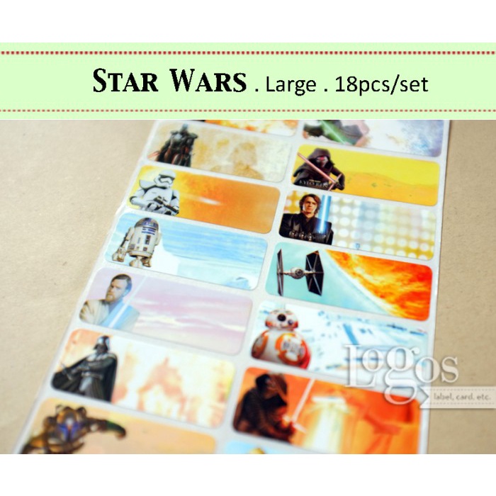 

TERLARIS StarWars LARGE Sticker name label stiker nama. Darth Vader Skywalker