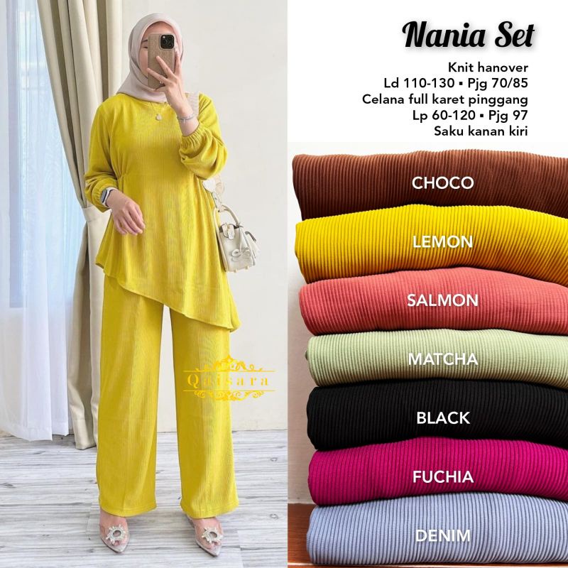 [SYAR'I TILL JANNAH] NANIA SET POLOS ONESET KULOT BY QAISARA