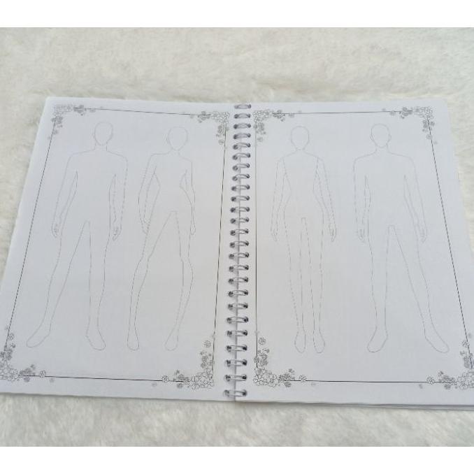 

Template Fashion Figure Fashion Sketchbook A5