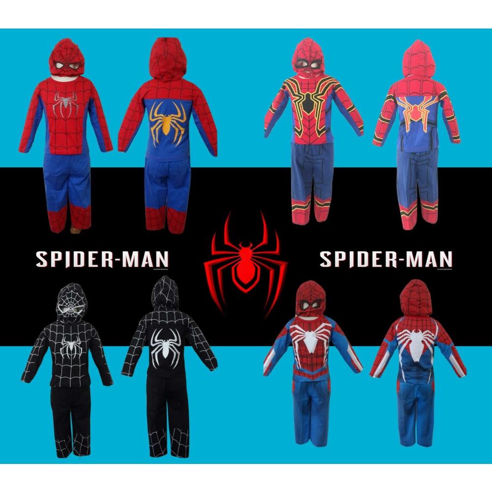 PROMO Baju Setelan Kostum Spiderman Anak Laki-Laki Cowok Cowo Topeng Kain Stelan Main Pesta Costume 