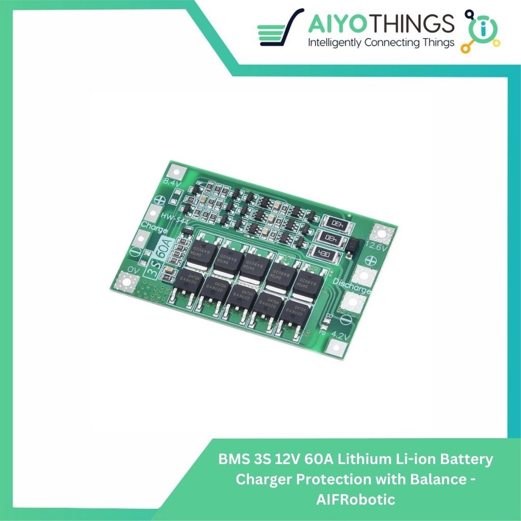 BMS 3S 12V 60A Lithium Li-ion Battery Charger Protection with Balance