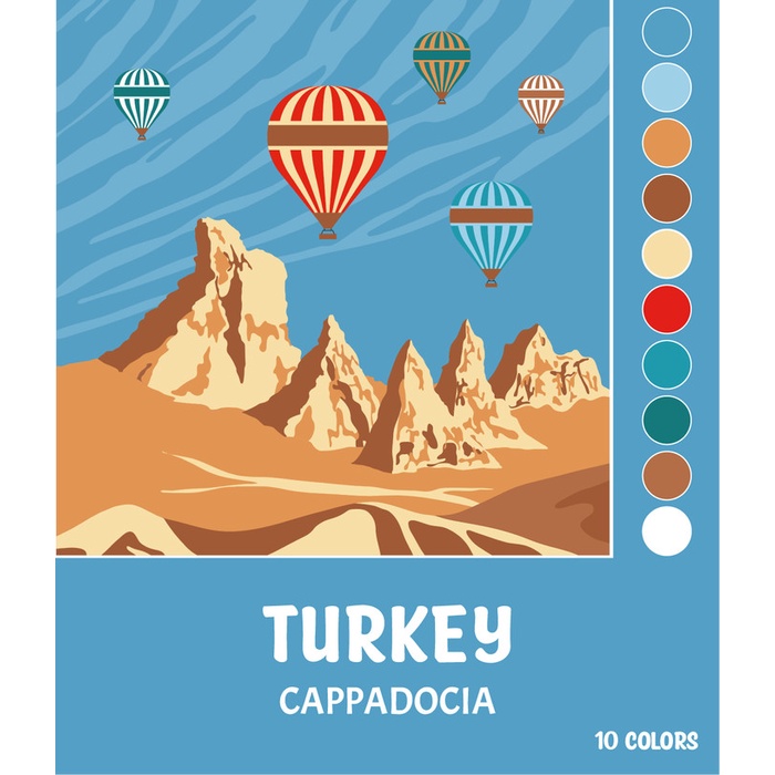 

CAPPADOCIA - PAINT BY NUMBER 10 COLOR [CITY SERIES] PAINTING KIT ORIGINAL TERBARU