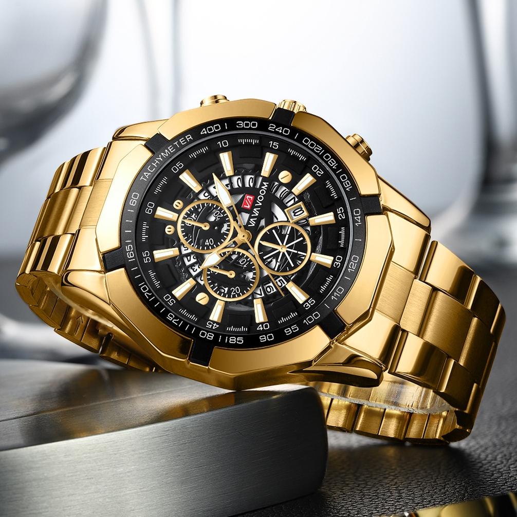 FYP VAVA VOOM Jam Tangan Pria Kronograf Luxury Sport Quartz Business Waterproof Casual Watch 2383 ||