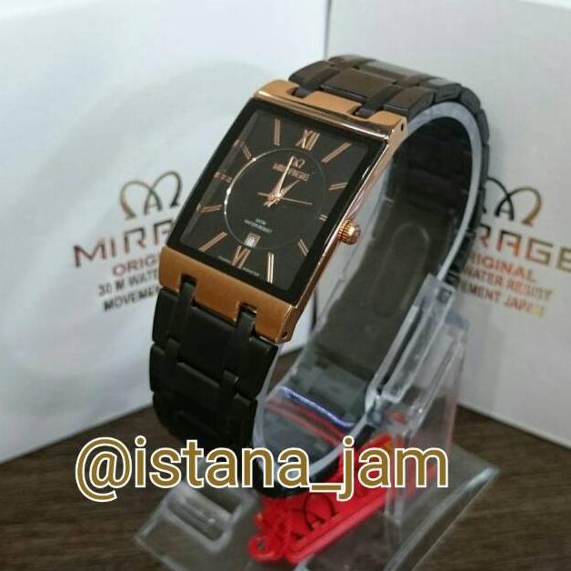 Keajaiban Toko Online Jam Tangan Wanita MIRAGE 7908 Black Rosegold ORIGINAL Jam Tangan Pria Mirage 7