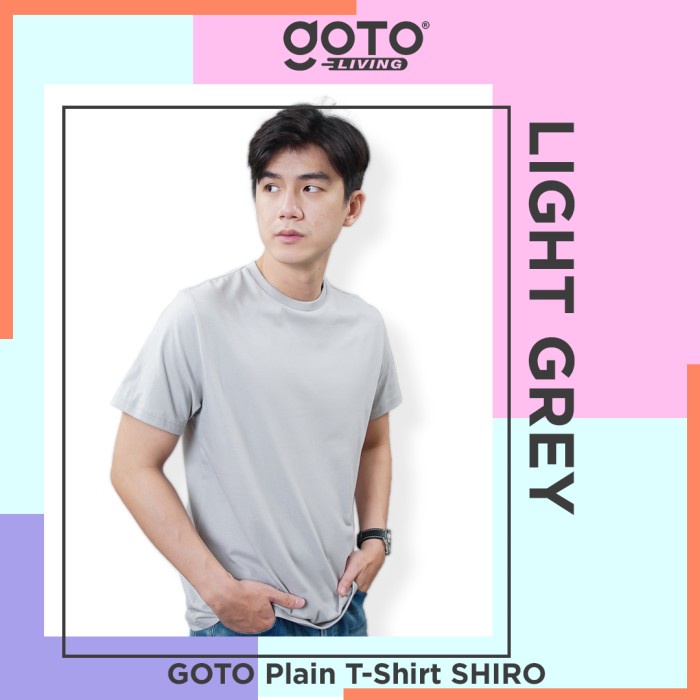 Terlaris Goto Shiro T-Shirt Baju Polos Kaos Pria Wanita Unisex Supima Cotton