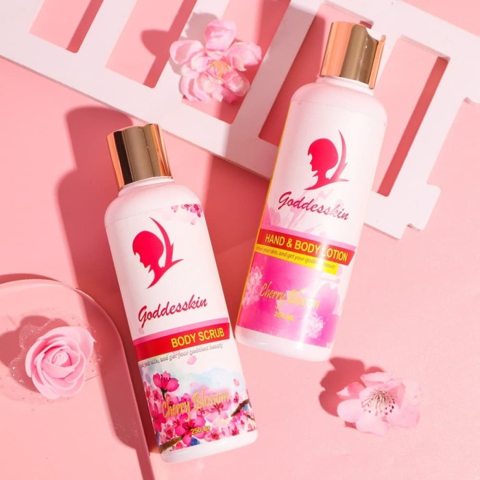 Body Scrub - Goddesskin - Paket Duo Besar (Body Lotion Dan Body Scrub)