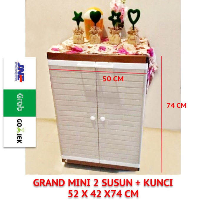 LEMARI PAKAIAN / LEMARI PLASTIK GRAND MINI CLUB SUSUN 2 + KUNCI
