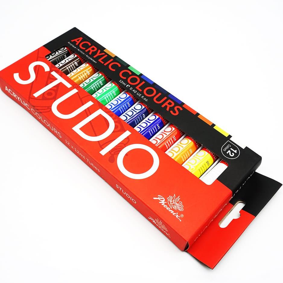 

Phoenix Acrylic Paint/Cat Acrylic/ Akrilik Set 12Clr X 12Ml