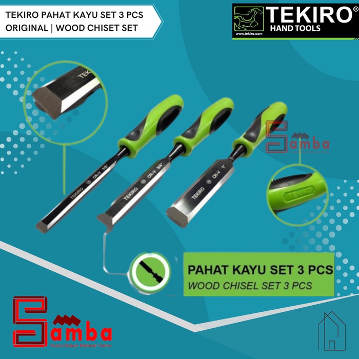 

Tekiro Pahat Kayu Set 3 Pcs Original Wood Chiset Set