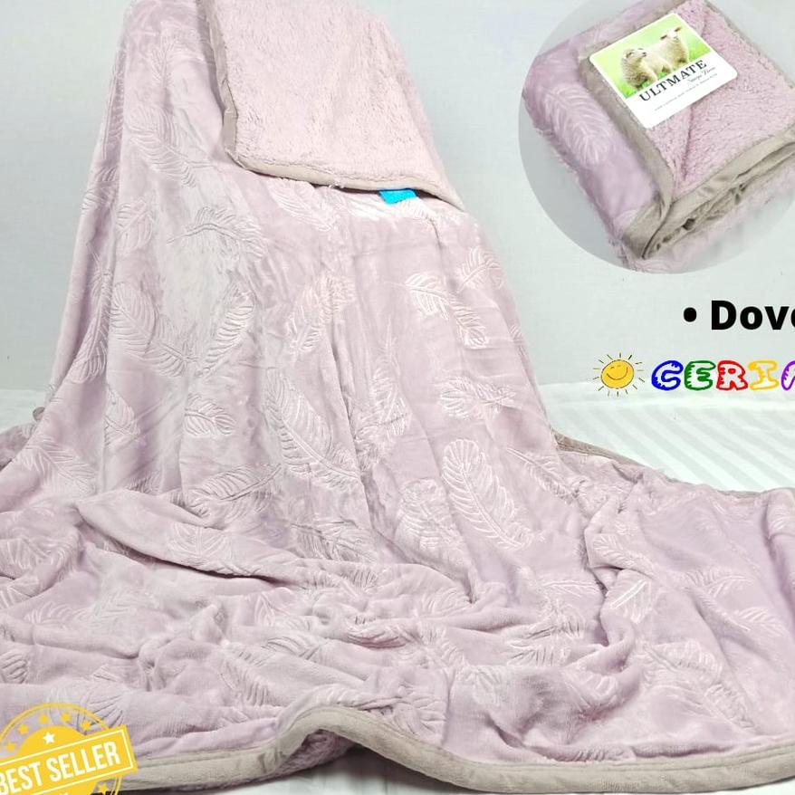 Selimut Dewasa Bulu Domba Lembut Tebal 2 Lapis Polos Ultimate 180X200 Cm