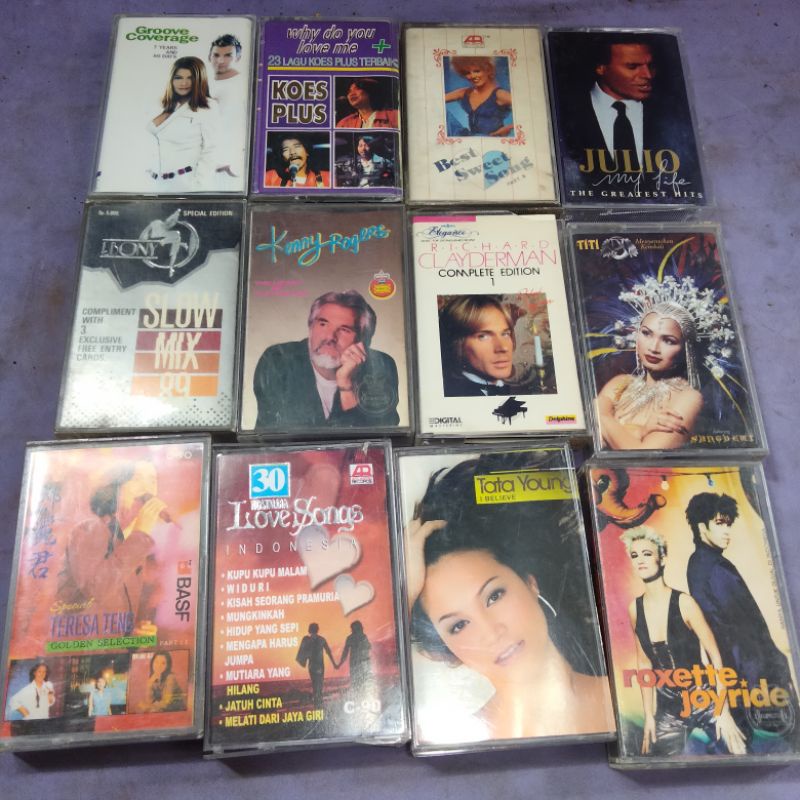 4 kaset ORIGINAL campur2 rock jazz pop classic blues funk jadul vintage antik lawas kuno rare langka