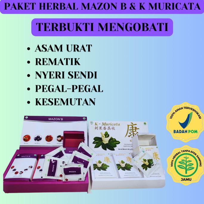 

Obat Herbal Asam urat Rematik Nyeri Sendi Badan Mazon B dan K Muricata