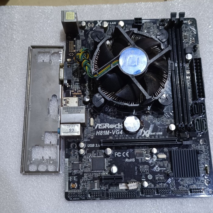 mobo asrock h81 + intel gold + fan + bp