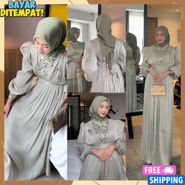 Pakaian Hari Raya Lebaran Ghames Deres Moslem Syar'I Gammis Pesta Mewah Elegan Games Kondangan Premi