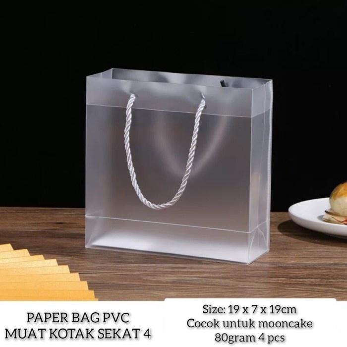 

Buruan serbu] DY TAS PAPER BAG PVC UNTUK KOTAK SEKAT 4 /TAS TRANSPARAN DOVE PB-10