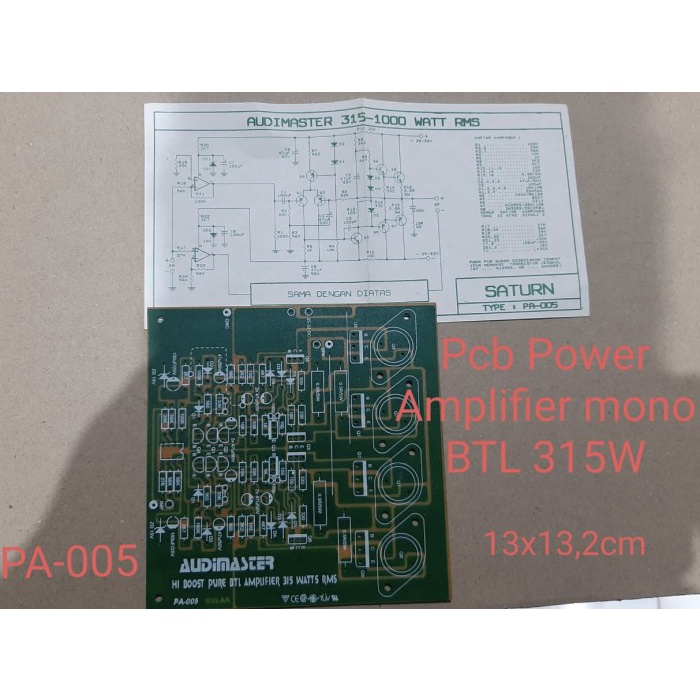 ] PCB Power Amplifier Audimaster BTL 325 - 1000 watt RMS PA-005 mono