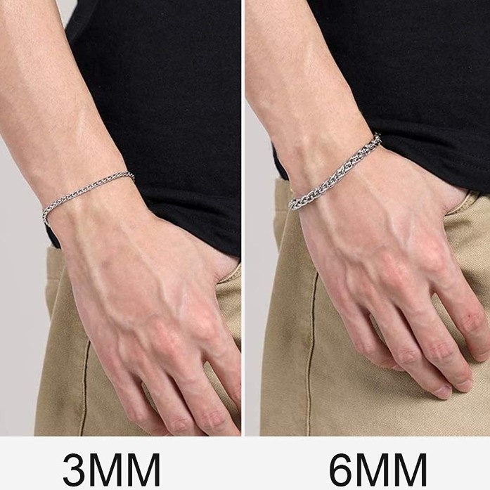 Gelang - Gelang Pria Cowok Laki Titanium Bracelet Rantai Tahan Karat