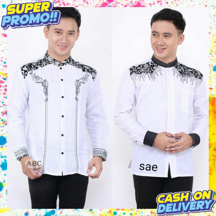 Bju Cowok Ori Bahan Adem Koko Cwok Termurah Baju Koko Hari Raya Idul Fitri Muslim Pakaian Atasan Lak