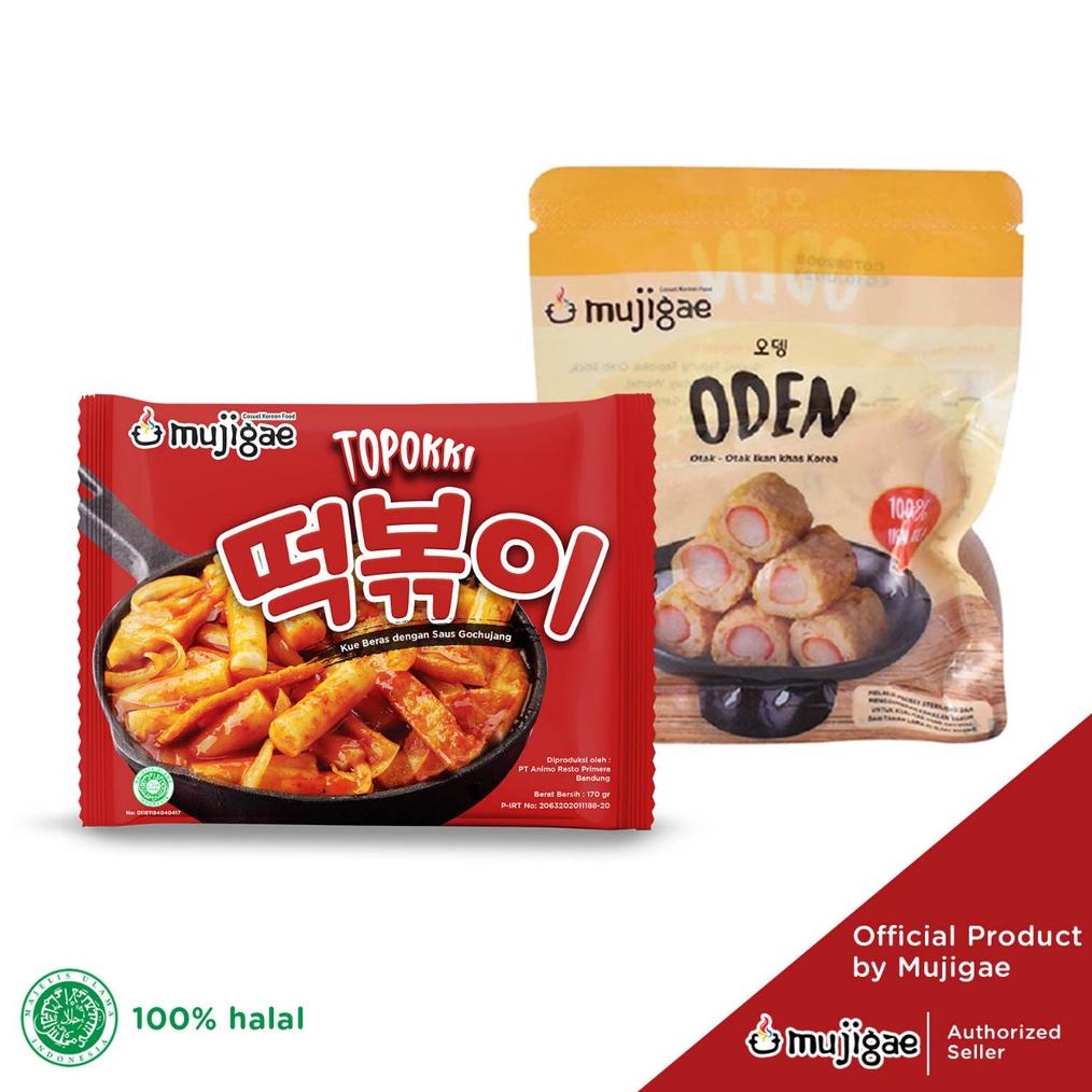 

Ready BUNDLE Mujigae by Wonhae Topokki 170gr&Oden120gr / Tteokbokki Instan / Tteobokki / Teopokki / Tokpoki / Topoki / Odeng / Eomuk / Fish Cake / Makanan Korea Instan Halal