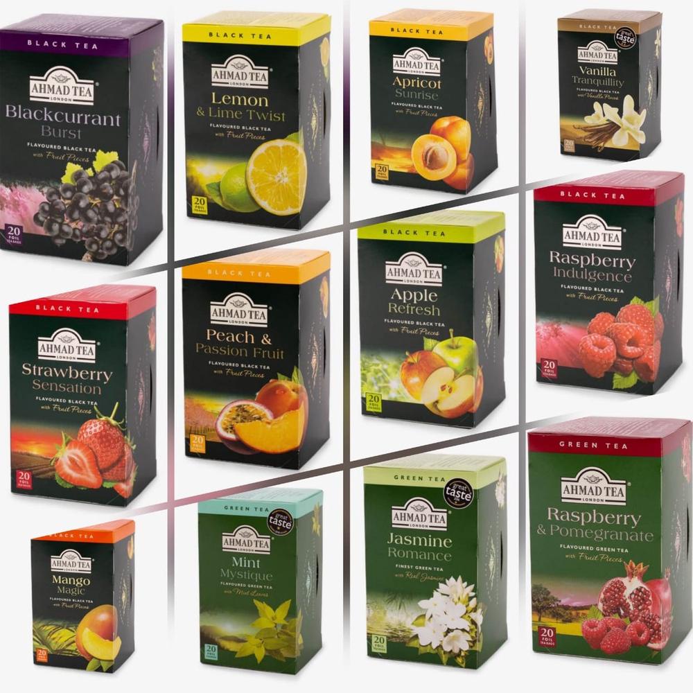 

Ready AHMAD TEA LENGKAP 29 VARIAN - Per-box 20 Foil - Apple Refresh Apricot Sunrise Blackcurrant Burst Camomile & Lemongras Earl Grey English Breakfast Evening Tea Green Tea Pure Jasmine Romance Lemon & Ginger Lemon & Lime Mango Mint Citrus Mix Berry