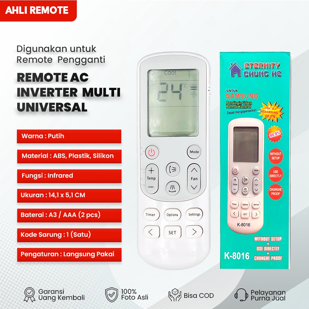 Remot AC Samsung Inverter Multi Universal / Remote AC Samsung
