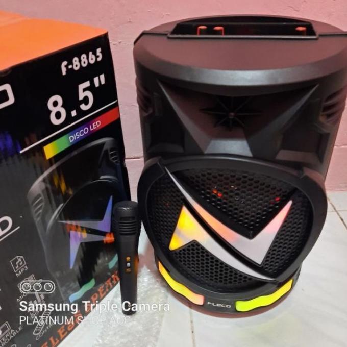 Speaker Bluetooth Fleco F8865 Disco Led/Salon Aktif Portable Subwoofer Amoreedipsy