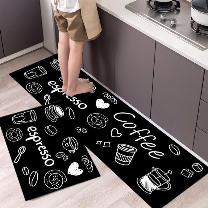 Terlaris Keset Kaki Anti Slip 2 Pcs / Keset Dapur 2 In 1 Terbaik