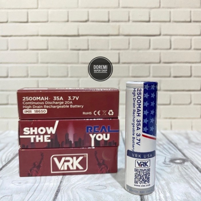 BATRE 18650 BATERAI VRK 2500MAH BATTERY ORIGINAL