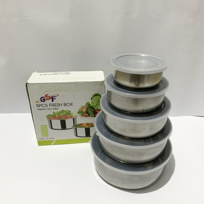~~~] Fresh Box Mangkok Set Stainless Steel 5 Pcs GSF