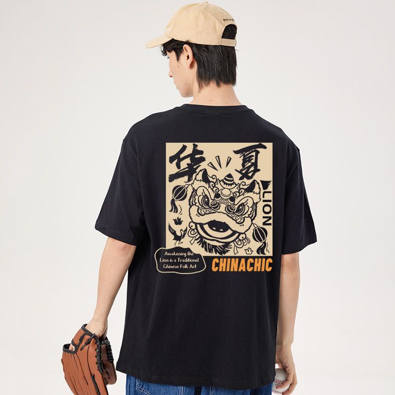 Pria Cina Katun Murni BaruTBaju Kaos