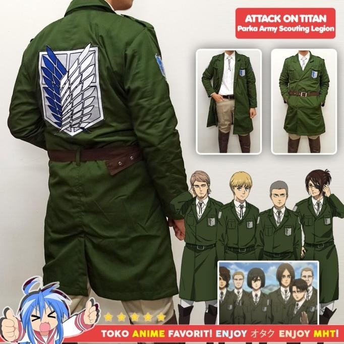 TERBARU JAKET PARKA MILITARY SCOUTING SHINGEKI NO KYOJIN ATTACK ON TITAN AOT 