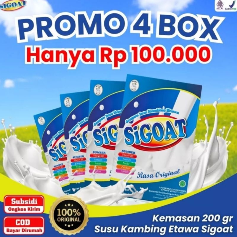 

PAKET 4 BOX | Sigoat Susu Kambing Etawa ORIGINAL