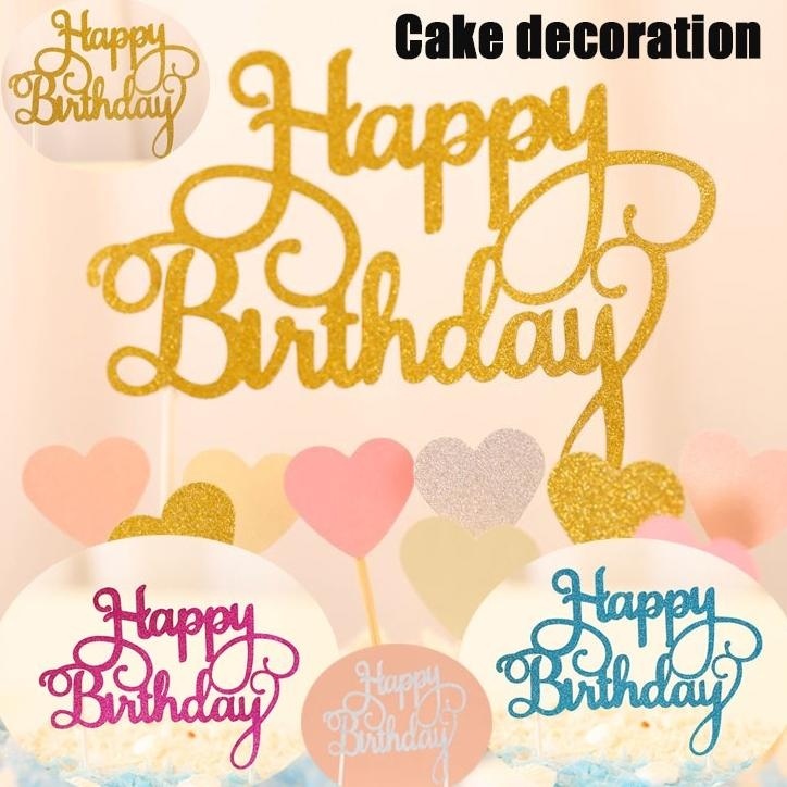 

Topper Kue Natal Cupcake Desain Merry Christmas Tulisan Happy Birthday -PD