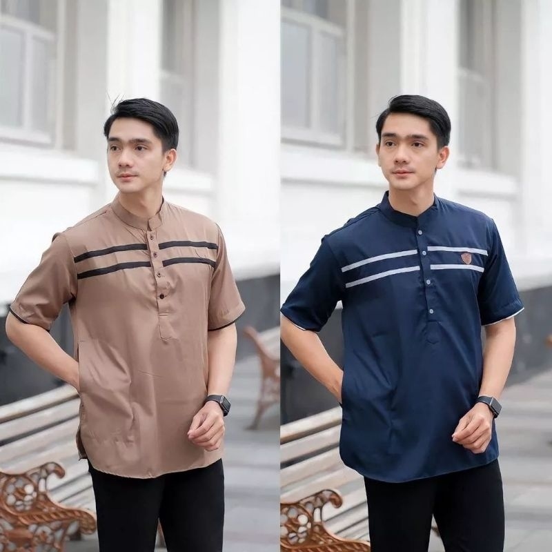 Kemko Lebaran Premium Pakaian Kekinian Promo Baju Koko Pria Lengan Pendek Polos Bju Kokoo Cowok Atas