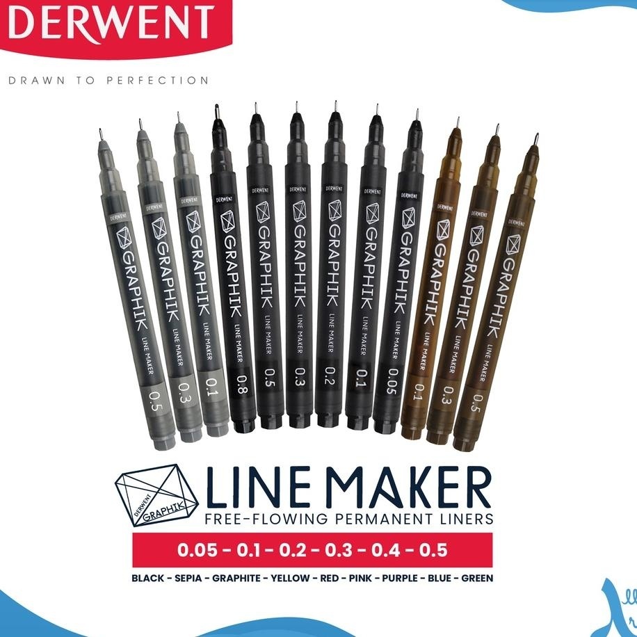 

Drawing Derwent Line Maker Pigment Ink Pul Gambar