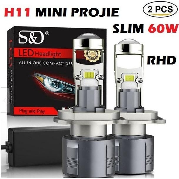 New Lampu Led H11 Mini Projector Lens Foglamp Lampu Kabut Mobil Led Proji Gratis Ongkir