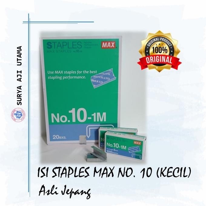 

isi Staples max no.10-1M Original harga per box isi 20 pack kecil