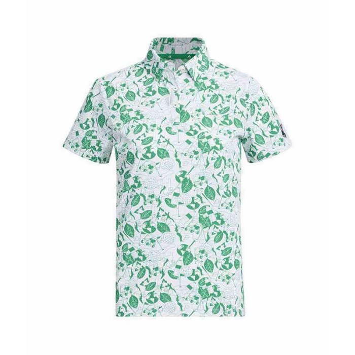 ✅Baru Baju Golf Wanita Adidas Golf Play Green Graphic Women Polo-White Green Terbaru