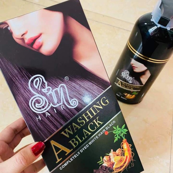 ✅New Ori Shampo Shin Hair Warna Hitam Penghitam Rambut Dan Uban Herbal No.1 Diskon