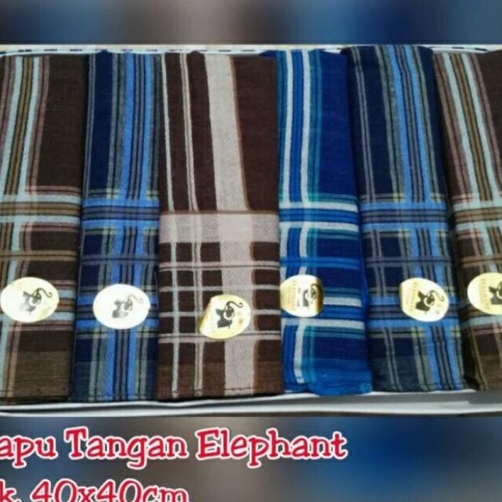 6 Pcs Sapu Tangan Elephant/Sapu Tangan Gajah/Sapu Tangan Katun/Sapu Tangan /Lap/Slampek