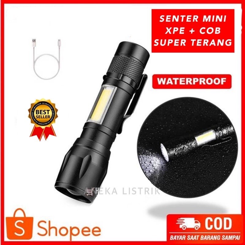 LAMPU SENTER POLISI SWAT MINI LED COB 88000W SUPER TERANG ZOOM 511