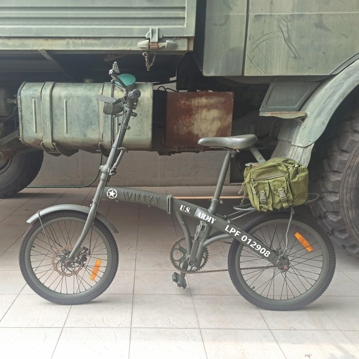 [Original] Sepeda Lipat Folding Bike 20 Inch. Jeep Willys Edition Custom. Limited