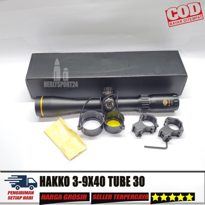✅Baru Telescope Hakko 3-9X40 Tube 30 Hakko Ring Gold Hako 3-9X40 Tahan Getar Terbatas