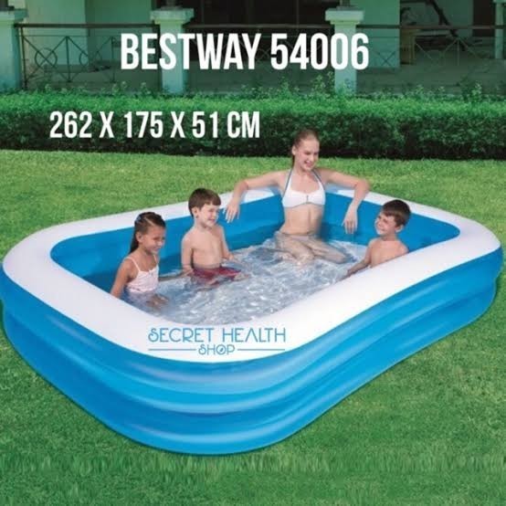 ✅Baru Kolam Renang Keluarg Besar Panjang 262Cm Anak Renang Ada Pompa Limited