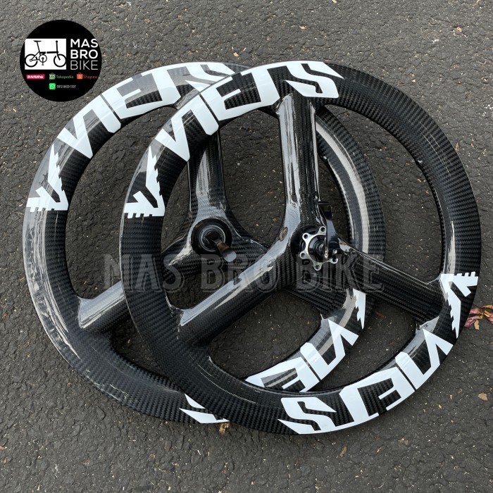 ✅New Wheelset Carbon Viets 3 Spoke 20 451 Discbrake 22 Limited