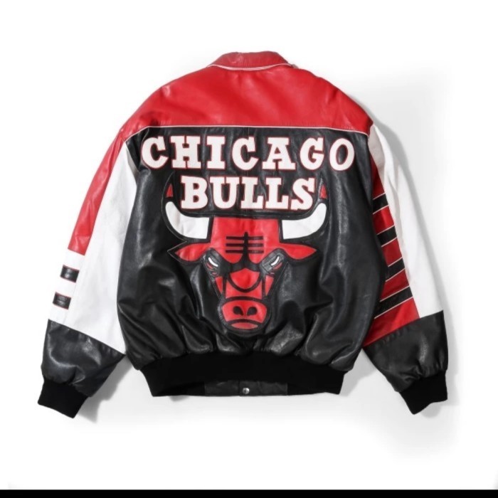 ✅New Jaket Pria Vintage Chicago Bulls Full Leather By Jeff Hamilton Diskon