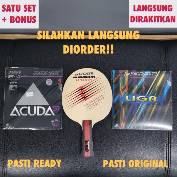 ✅Baru Bat Pingpong Donic Ovtcharov Carbo Speed Plus Acuda Dan Liga Set Terbatas