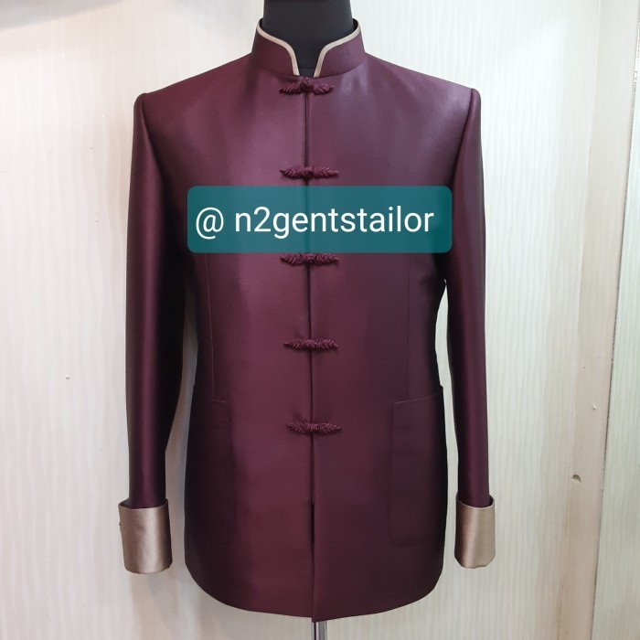 ✅New Cheongsam Pria Marun Gold Jumbo Terbaru
